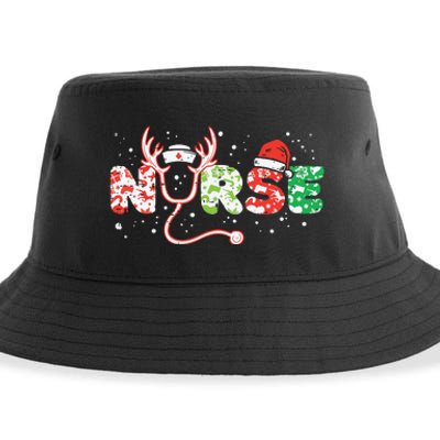 Nurse Christmas Stethoscope Nurses Xmas Scrub Top Sustainable Bucket Hat