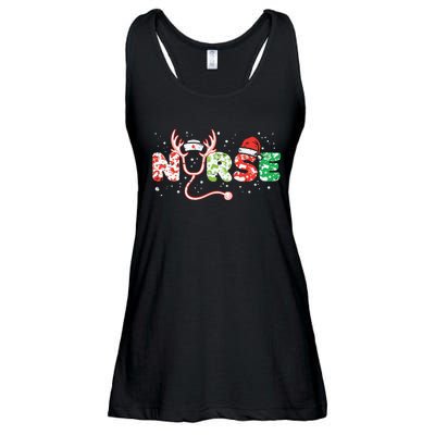 Nurse Christmas Stethoscope Nurses Xmas Scrub Top Ladies Essential Flowy Tank