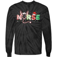 Nurse Christmas Stethoscope Nurses Xmas Scrub Top Tie-Dye Long Sleeve Shirt