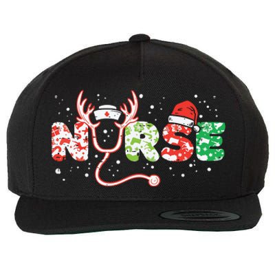 Nurse Christmas Stethoscope Nurses Xmas Scrub Top Wool Snapback Cap