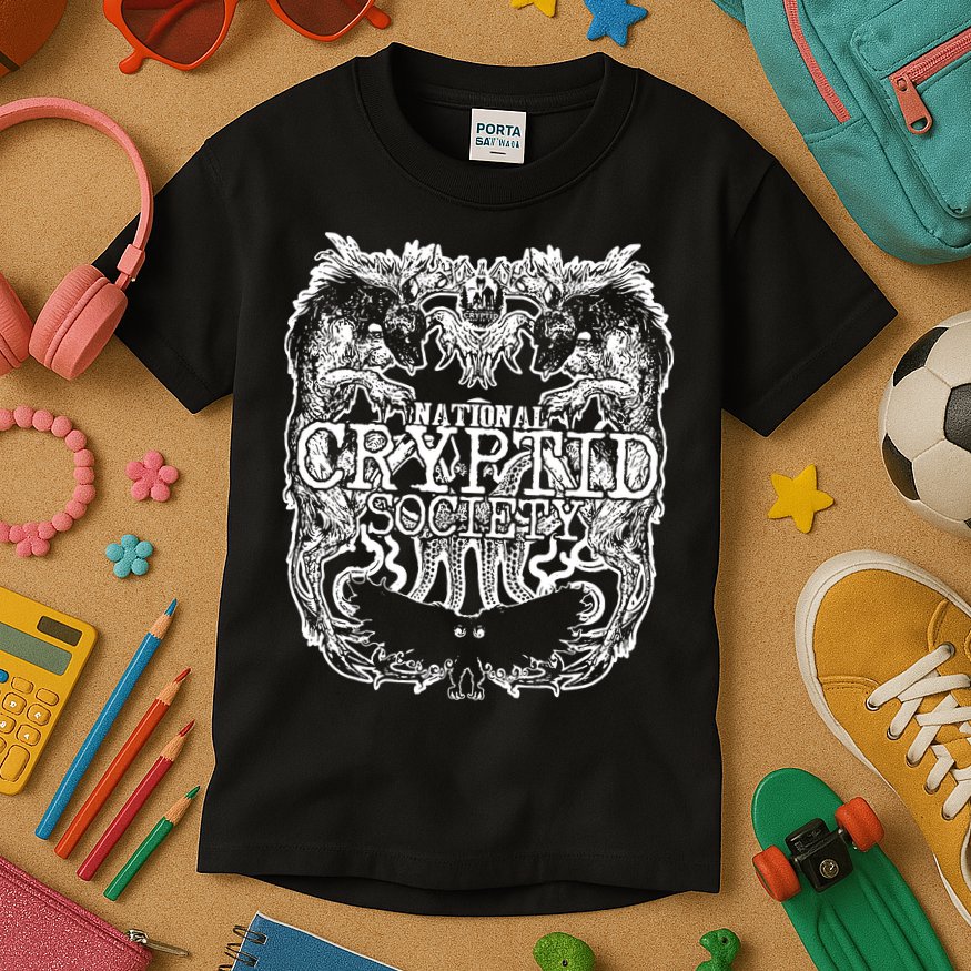 National Cryptid Society Wendigo Giant Octopus Mothman Beast Kids T-Shirt