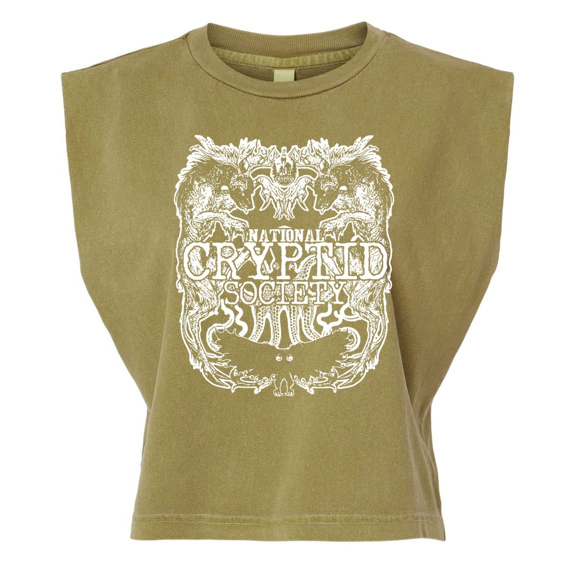 National Cryptid Society Wendigo Giant Octopus Mothman Beast Garment-Dyed Women's Muscle Tee