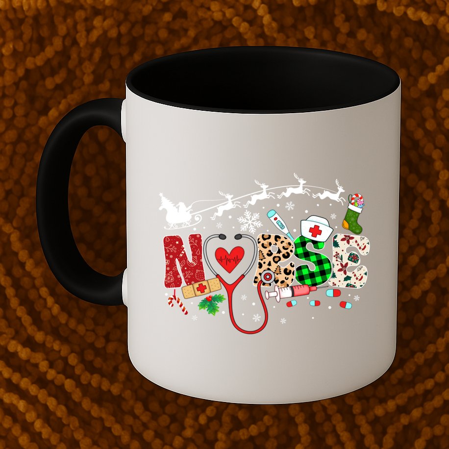 Nurse Christmas Stethoscope Nurses Pajamas Pjs Nursing Xmas Gift Mug