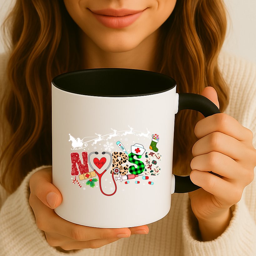 Nurse Christmas Stethoscope Nurses Pajamas Pjs Nursing Xmas Gift Mug