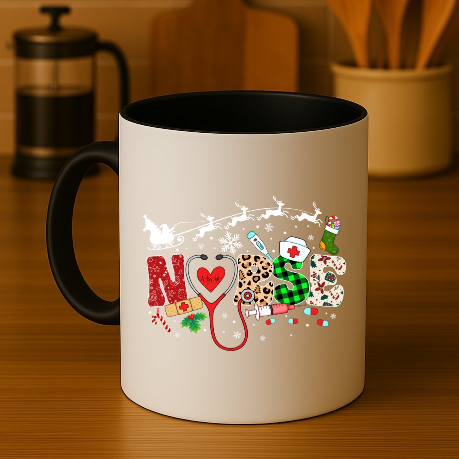 Nurse Christmas Stethoscope Nurses Pajamas Pjs Nursing Xmas Gift Mug