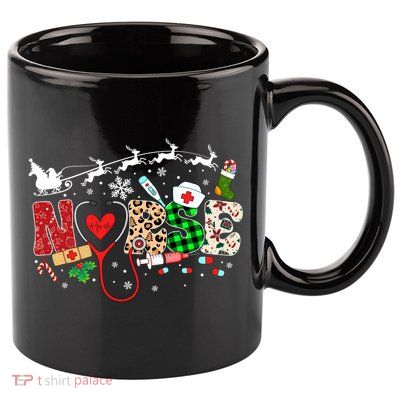 Nurse Christmas Stethoscope Nurses Pajamas Pjs Nursing Xmas Gift 11oz C Handle Ceramic Mug