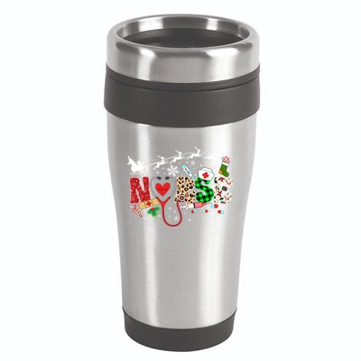 Nurse Christmas Stethoscope Nurses Pajamas Pjs Nursing Xmas Gift 16oz Travel Tumbler