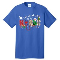 Nurse Christmas Stethoscope Nurses Pajamas Pjs Nursing Xmas Gift Tall T-Shirt