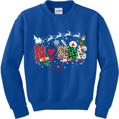 Nurse Christmas Stethoscope Nurses Pajamas Pjs Nursing Xmas Gift Kids Sweatshirt