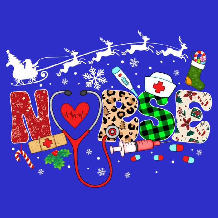 Nurse Christmas Stethoscope Nurses Pajamas Pjs Nursing Xmas Gift Zip Tote Bag