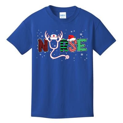 Nurse Christmas Stethoscope Nurses Xmas Scrub Top Meaningful Gift Kids T-Shirt