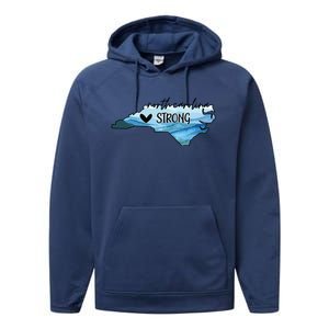 North Carolina Strong Western Nc Hurricane Performance Fleece Hoodie