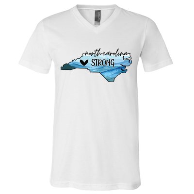 North Carolina Strong Western Nc Hurricane V-Neck T-Shirt