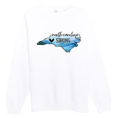 North Carolina Strong Western Nc Hurricane Premium Crewneck Sweatshirt