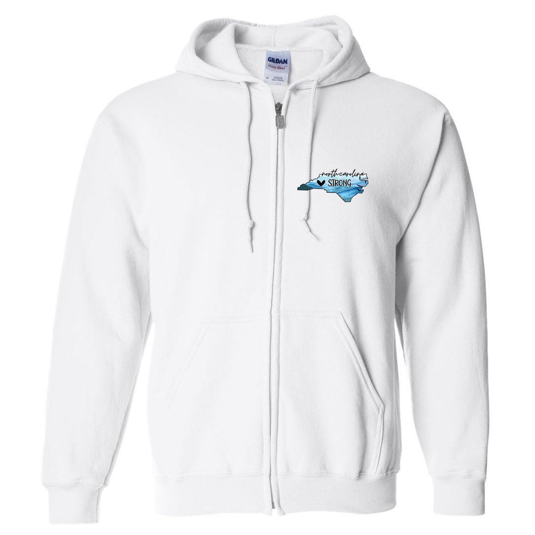 North Carolina Strong Western Nc Hurricane Full Zip Hoodie