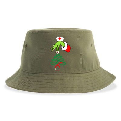 Nurse Christmas Stethoscope Nurses Xmas  Sustainable Bucket Hat