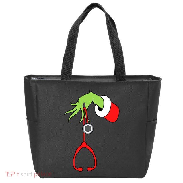 Nurse Christmas Stethoscope Nurses Xmas Pajamas Pjs Women Zip Tote Bag