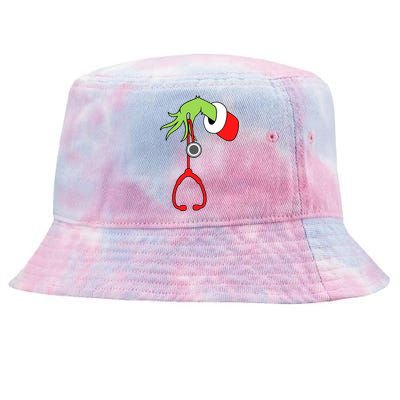 Nurse Christmas Stethoscope Nurses Xmas Pajamas Pjs Women Tie-Dyed Bucket Hat