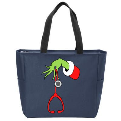 Nurse Christmas Stethoscope Nurses Xmas Pajamas Pjs Women Zip Tote Bag