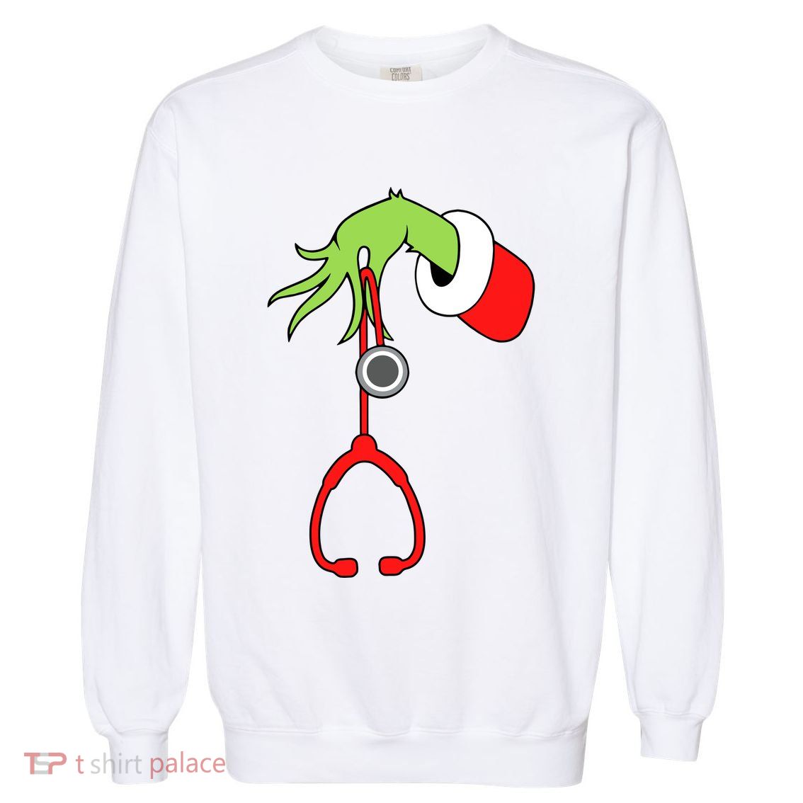 Nurse Christmas Stethoscope Nurses Xmas Pajamas Pjs Women Garment-Dyed Sweatshirt