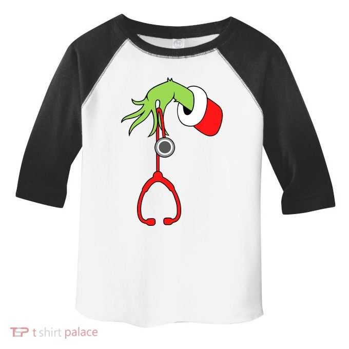 Nurse Christmas Stethoscope Nurses Xmas Pajamas Pjs Women Toddler Fine Jersey T-Shirt