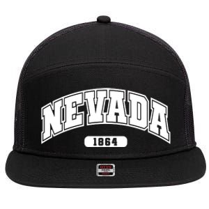 Nevada Collegiate Style 1864 7 Panel Mesh Trucker Snapback Hat