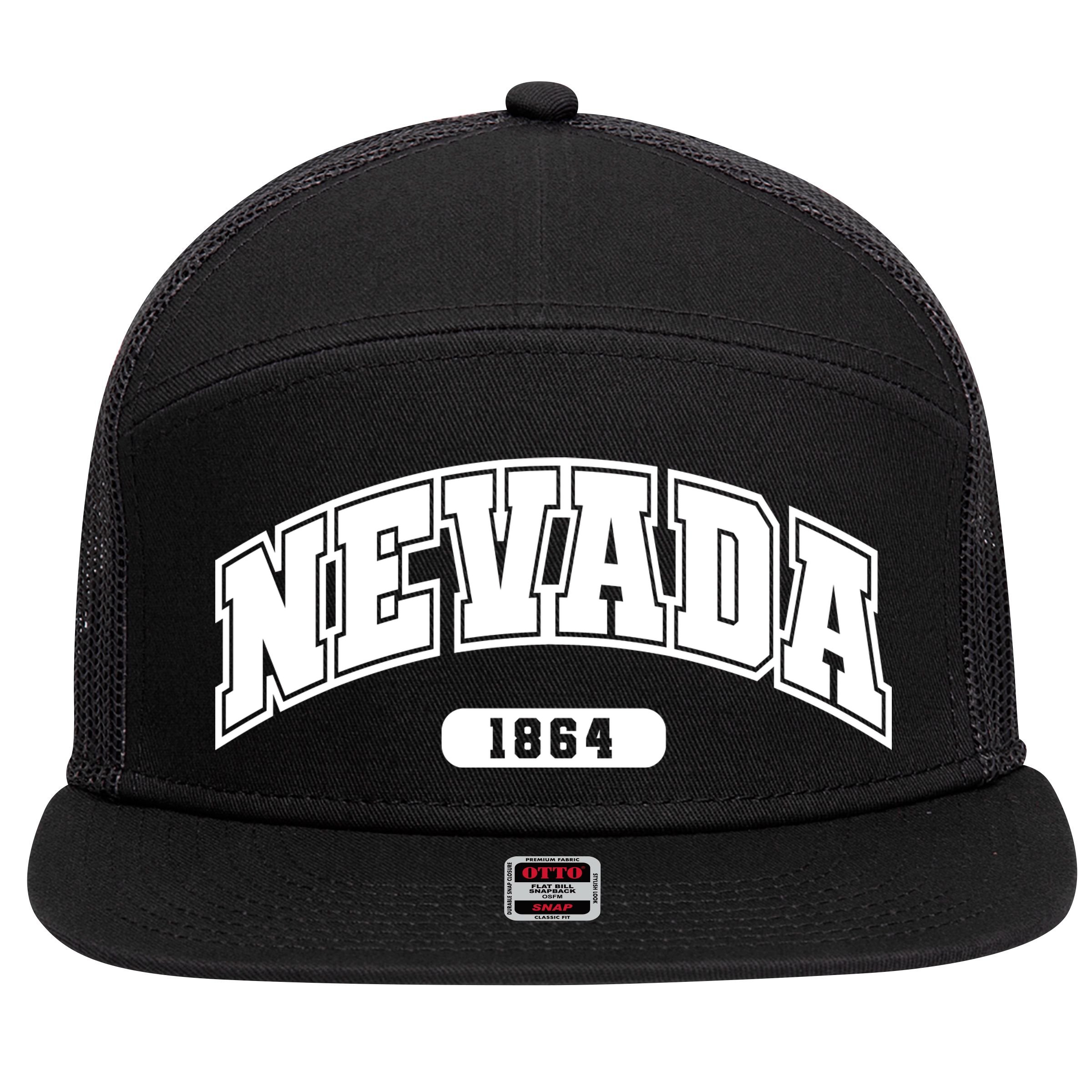 Nevada Collegiate Style 1864 7 Panel Mesh Trucker Snapback Hat
