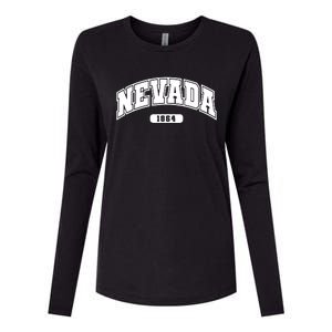 Nevada Collegiate Style 1864 Womens Cotton Relaxed Long Sleeve T-Shirt