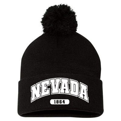 Nevada Collegiate Style 1864 Pom Pom 12in Knit Beanie