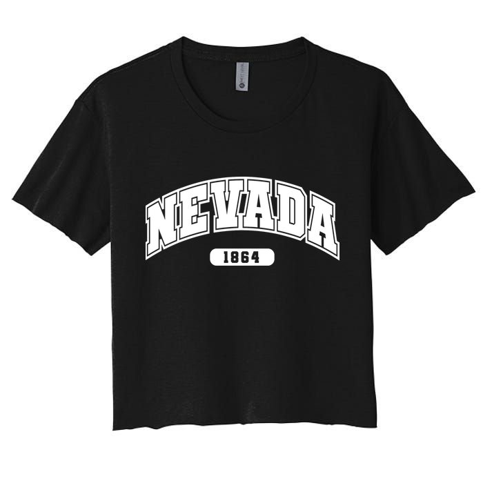 Nevada Collegiate Style 1864 Women's Crop Top Tee