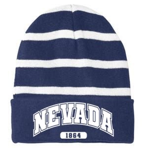 Nevada Collegiate Style 1864 Striped Beanie with Solid Band