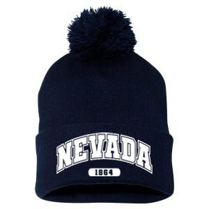 Nevada Collegiate Style 1864 Pom Pom 12in Knit Beanie