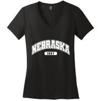 Nebraska Collegiate Style 1867 Women's V-Neck T-Shirt