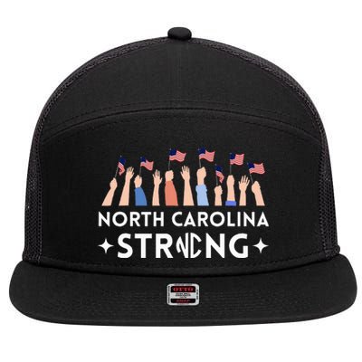 North Carolina Strong Support Nc Flag 7 Panel Mesh Trucker Snapback Hat