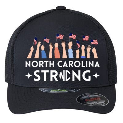 North Carolina Strong Support Nc Flag Flexfit Unipanel Trucker Cap