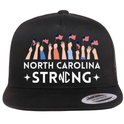 North Carolina Strong Support Nc Flag Flat Bill Trucker Hat