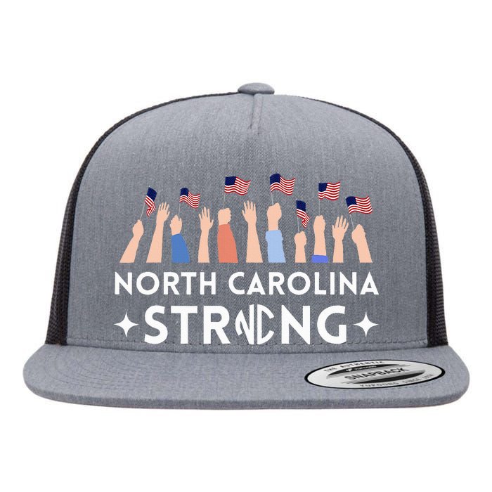 North Carolina Strong Support Nc Flag Flat Bill Trucker Hat