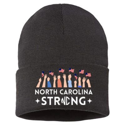 North Carolina Strong Support Nc Flag Sustainable Knit Beanie