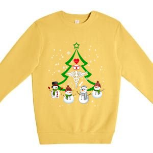 Nurse Christmas Snow Ugly Nurse Christmas Tree Gift Premium Crewneck Sweatshirt