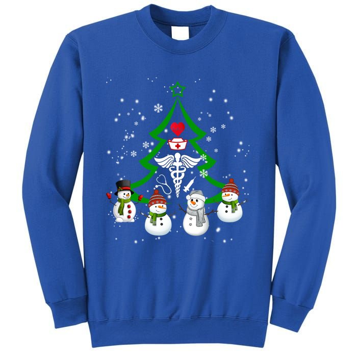 Nurse Christmas Snow Ugly Nurse Christmas Tree Gift Sweatshirt