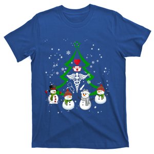 Nurse Christmas Snow Ugly Nurse Christmas Tree Gift T-Shirt