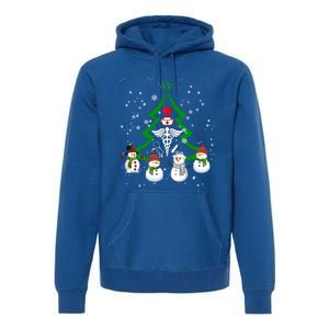 Nurse Christmas Snow Ugly Nurse Christmas Tree Gift Premium Hoodie