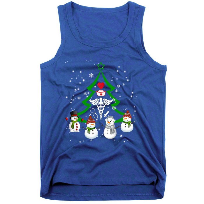 Nurse Christmas Snow Ugly Nurse Christmas Tree Gift Tank Top