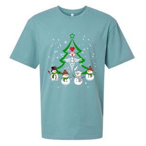 Nurse Christmas Snow Ugly Nurse Christmas Tree Gift Sueded Cloud Jersey T-Shirt