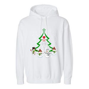 Nurse Christmas Snow Ugly Nurse Christmas Tree Gift Garment-Dyed Fleece Hoodie