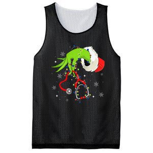 Nurse Christmas Stethoscope Nurses Xmas Pajamas Santa Women Mesh Reversible Basketball Jersey Tank