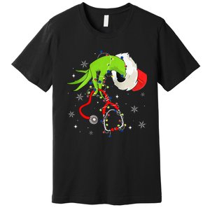 Nurse Christmas Stethoscope Nurses Xmas Pajamas Santa Women Premium T-Shirt