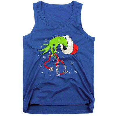 Nurse Christmas Stethoscope Nurses Xmas Pajamas Tank Top