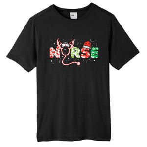 Nurse Christmas Stethoscope Nurses Xmas Scrub Top Tall Fusion ChromaSoft Performance T-Shirt