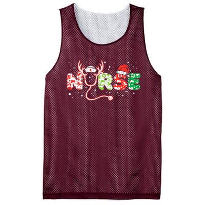 Nurse Christmas Stethoscope Nurses Xmas Scrub Top Mesh Reversible Basketball Jersey Tank